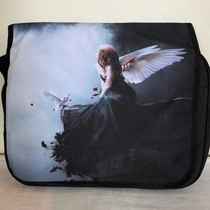 💜Messenger angel gothic rose print crossbody bag